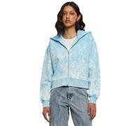 Urban Classics Women's Ladies Short Oversized Towel Washed Zip Hoody Hooded Sweatshirt, Baltic Blue, 5X-Large