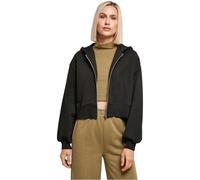 Urban Classics Women's Ladies Short Oversized Zip Jacket Sweatshirt, Black, XL