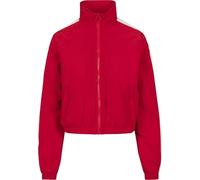 Urban Classics Women's Ladies Short Striped Crinkle Track Jacket, Red (Red/White 00202), S