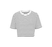 Urban Classics Women's Ladies Short Striped Oversized Tee T Shirt, Multicoloured (Wht/Blk 224), XS UK