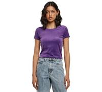 Urban Classics Women's Ladies Short Velvet Tee T-Shirt, Realviolet,
