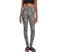Urban Classics Women's Ladies Soft AOP Leggings Yoga Pants, Blackpaint, S
