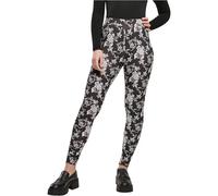 Urban Classics Women's Ladies Soft AOP Leggings Yoga Pants, BlackRose, S