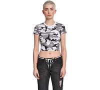 Urban Classics Women's Ladies Stretch Jersey Cropped Tee T Shirt, Multicolour (Snowcamo 00787), XS UK