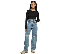 Urban Classics Women's Ladies Stretch Jersey Longsleeve Body T-Shirt, Black,
