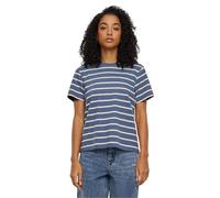 Urban Classics Women's Ladies Striped Boxy Tee T-Shirt, Whitesand/Vintage Blue, M