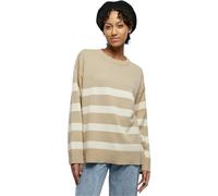 Urban Classics Women's Ladies Striped Knit Crew Sweater Sweatshirt, Wetsand/Sand, L