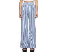 Urban Classics Women's Ladies Striped Loose Pants Trouser, White/Blue, S
