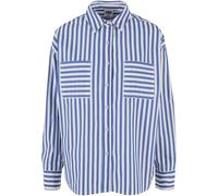 Urban Classics Women's Ladies Striped Relaxed Shirt, White/Blue, M