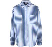 Urban Classics Women's Ladies Striped Relaxed Shirt, White/Blue, M