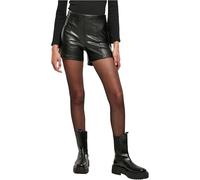 Urban Classics Women's Ladies Synthetic Leather Shorts, Black, XS