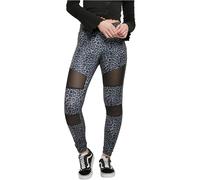 Urban Classics Women's Ladies Tech Mesh AOP Leggings Yoga Pants, snowleo, L