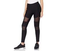 Urban Classics Women's Ladies Tech Mesh Rib Leggings, Black, L