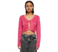 Urban Classics Women's Ladies Tied Cropped Feather Cardigan Sweater, Hibiskuspink, 5XL
