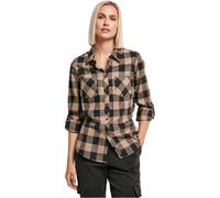 Urban Classics Women's Ladies Turnup Checked Flanell Shirt, Black/softtaupe, M