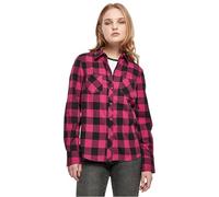 Urban Classics Women's Ladies Turnup Checked Flanell Shirt, wildviolet/Black, S