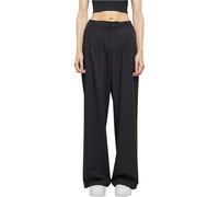 Urban Classics Women's Ladies Ultra Wide Pleat-Front Pants, Black, 6