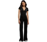 Urban Classics Velvet Short Sleeve Jumpsuit Black L Woman