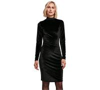 Urban Classics Women's Ladies Velvet Turtle Neck Dress, Black, S