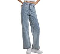 Urban Classics Women's Ladies Wide Leg Slit Denim Pants, Tinted lightblue Washed, 8