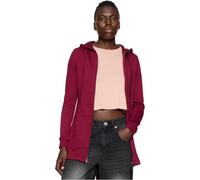 URBAN CLASSICS Women's Long Hoodie Parka, Long Jumper with Drawstring Zip, Long Sleeves Jumper with Large Pockets & Elasticated Cuffs, Long Cardigan with Hoodie, Colour: Burgundy, Size: Medium