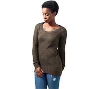 Urban Classics Women's Long Wideneck Sweater, Green (Olive 176), XL