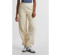 Urban Classics Womens Off White Cotton Blend Fluffy Sweatpants With Elasticated Cuffs - Size 2XL