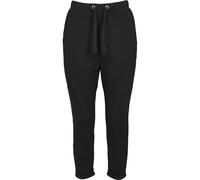 Urban Classics Women's Ladies Open Edge Terry Turn Up Pants Sports Trousers, Black (Black 00007), L