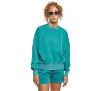 Urban Classics Women's Ladies Oversized Stone Washed Crewneck Sweatshirt, Watergreen, S