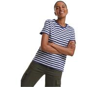 Urban Classics Women's Ladies Regular Striped Tee T-Shirt, White/Dark Blue, XL