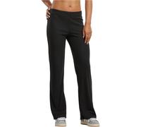 Urban Classics Women's Rib Trousers, Ribbed Trousers with Elasticated Waistband, Wide Leg, Relaxed Fit, Black, XL