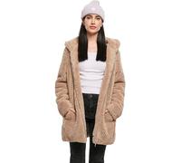 URBAN CLASSICS Women's Sherpa Cardigan Jacket, Long-Sleeve Fluffy Faux Fur Sherpa Coat, Casual Fluffy Coat for Women, Sherpa Hoodie Cardigan, Colours Available: Black & Sand, Sizes: XS-XL