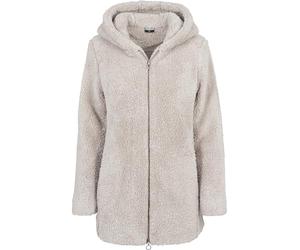 URBAN CLASSICS Women's Sherpa Cardigan Jacket, Long-Sleeve Fluffy Faux Fur Sherpa Coat, Casual Fluffy Coat for Women, Sherpa Hoodie Cardigan, Colours Available: Black & Sand, Sizes: XS-XL