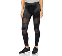 Urban Classics Women's Ladies Shiny Tech Mesh Leggings, Black, L