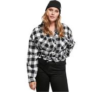 Urban Classics Women's Short Oversized Check Shirt, Black/White, XXL Große Größen Extra Tall
