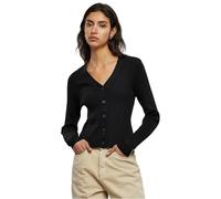Urban Classics Women's Short Rib Knit Cardigan Sweater, Black, M
