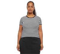 Urban Classics Women's Ladies Short Striped Tee T-Shirt, White/Black, XXXXL