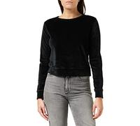 Urban Classics Women's Short Velvet Crew Neck Sweatshirt, Black (Black 7), S