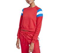 Urban Classics Women's Ladies Sleeve Stripe Crew Sweatshirt, Multicoloured (Firered/Brightblue/White 01556), 5X-Large