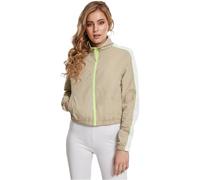 Urban Classics Women's Sport Ladies Short Piped Track Jacket Trainings-Jacke, Concrete/electriclime, S