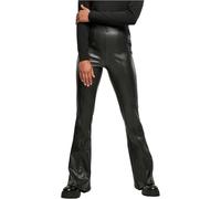 Urban Classics Women's Synthetic Leather Flared Trousers, Black, XXXL