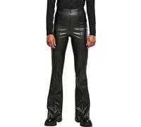 Urban Classics Women's Synthetic Leather Flared Trousers, Black, XXXXL