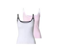 Urban Classics Women's T-Shirt 95% Cotton, 5% Elastane Blouse Rose/White+White/Black M, Blouse Rose/White + White/Black, M