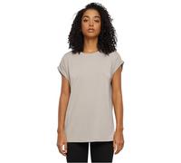 Urban Classics Women's T-Shirt, Ladies Modal Extended Shoulder Tee, Long Cut T-Shirt, Cloud, XS, Cloud, XS