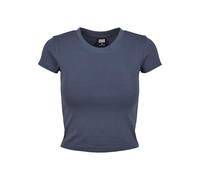 Urban Classics Women's T-Shirt, Ladies Stretch Jersey Cropped Tee, vintageblue X-Small