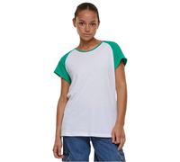 Urban Classics Women's Tb1913-ladies Contrast Raglan Tee T-Shirt, White/far Green, S