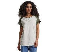 Urban Classics Women's Tb1913-Ladies Contrast Raglan Tee T-Shirt, Whitesand/Olive, XXXL