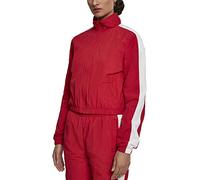 Urban Classics Women's Tb2660-ladies Short Striped Crinkle Track Jacket, Red (Red/White 00202), XL
