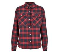 Urban Classics Women's Tb3627-ladies Oversized Overshirt Shirt, Midnight Navy/red, M Plus Tall