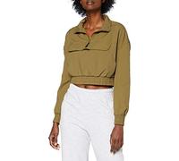 Urban Classics Women's Tb3630-ladies Cropped Crinkle Nylon Pull Over Jacket Windbreaker, Midground, XL